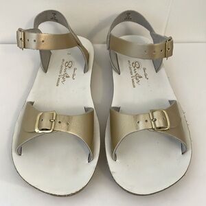 Salt Water- Sun-San Surfer sandals gold metallic leather youth size 2